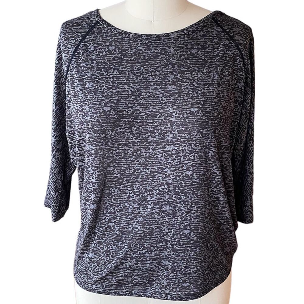 ATTENTION Black & Gray Knit Top 3/4 Length Sleeves ~ Womens Size SMALL